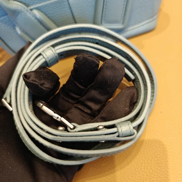 Bottega Veneta Arco Mini Crossbody Bag Blue Green - Picture 15 of 16